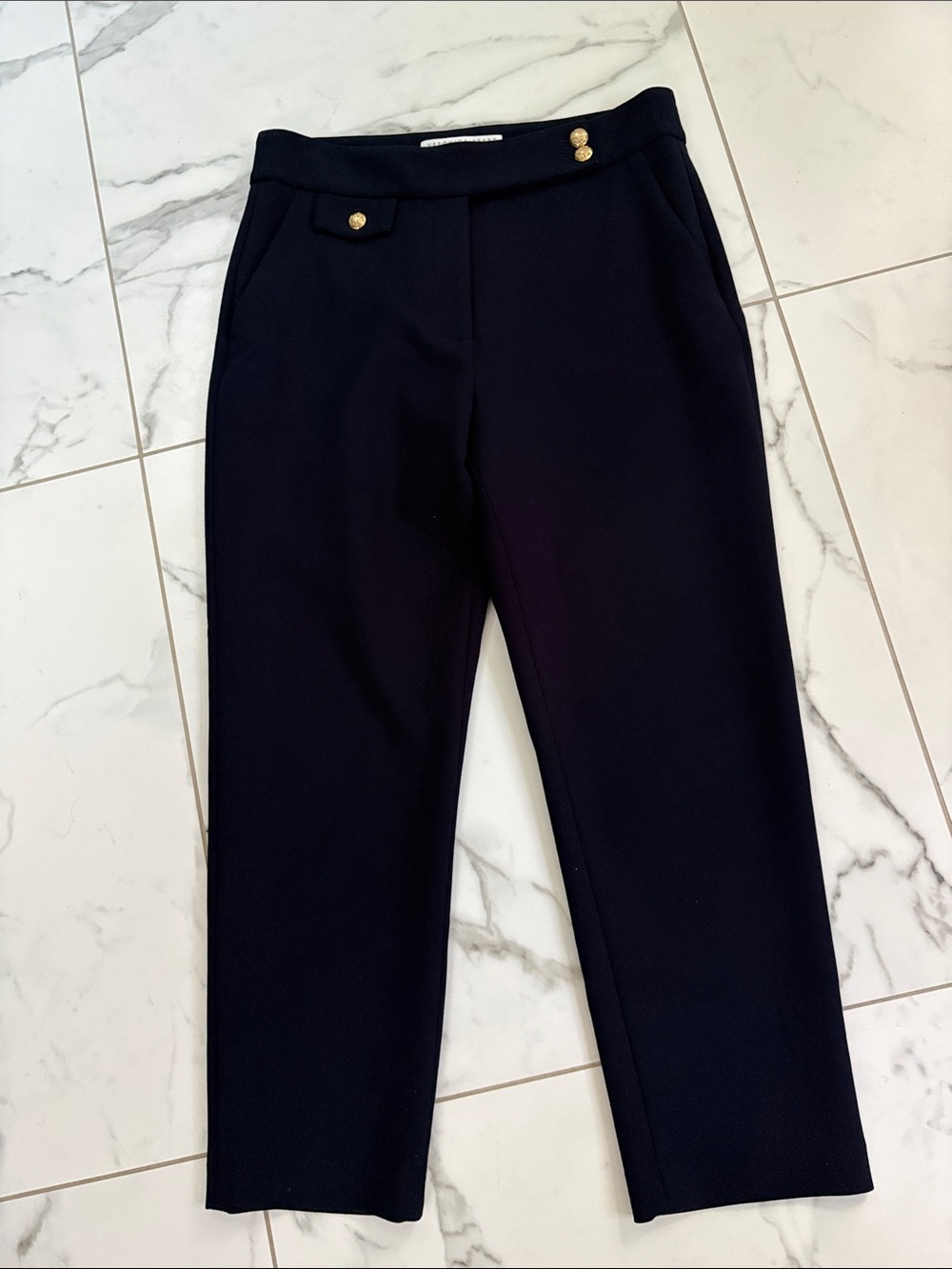 Veronica Beard Navy Pants sz 10 gold buttons